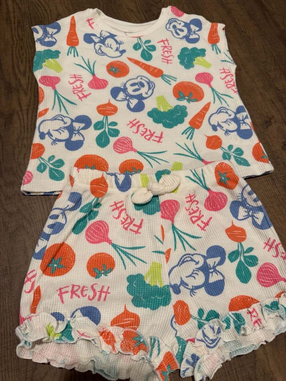 Disney Jr. Minnie Mouse Waffle Knit Pajama Set 4T
